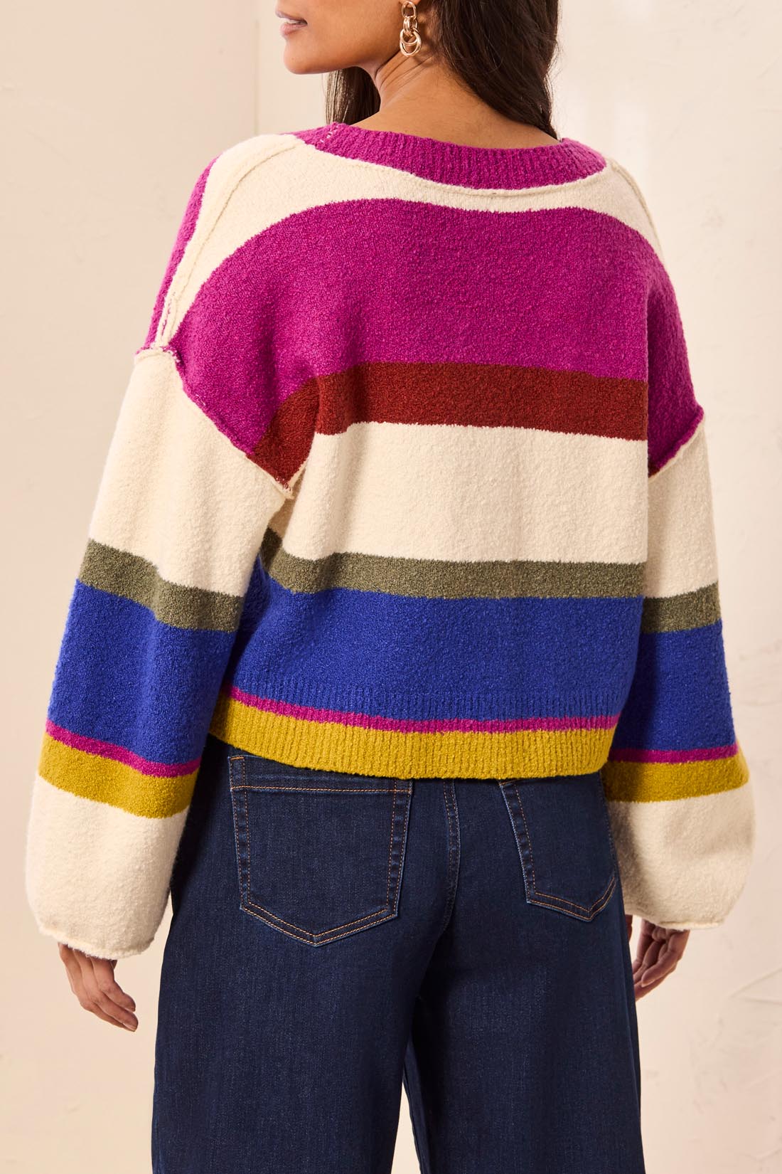 PUFF SLEEVE SWEATER CARDIGAN