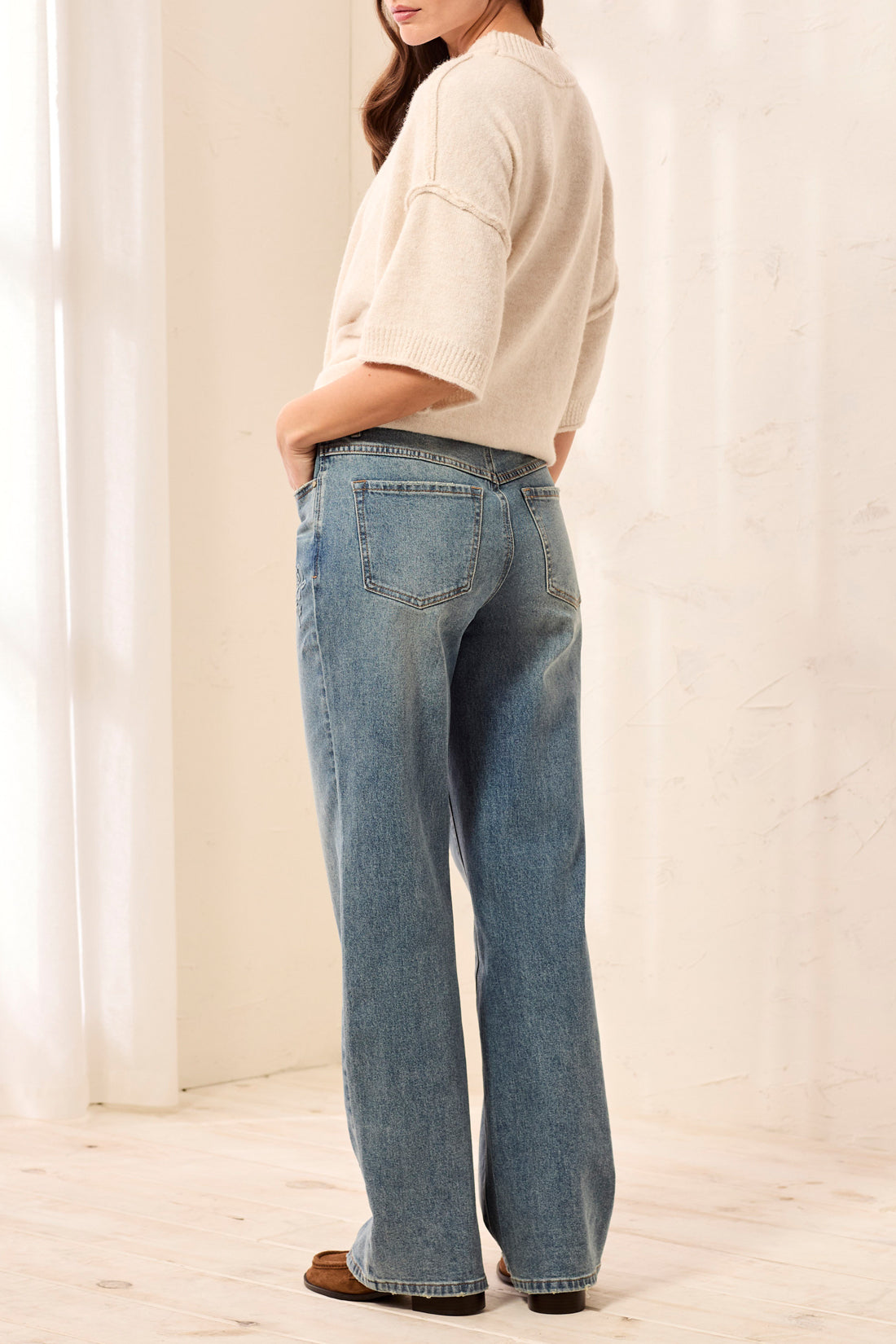 SOPHIA CURVY 3D FLOWER DENIM