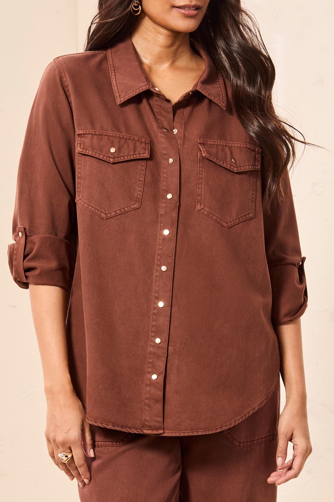 CLASSIC DENIM SHIRT W/ROLL UP SLEEVES