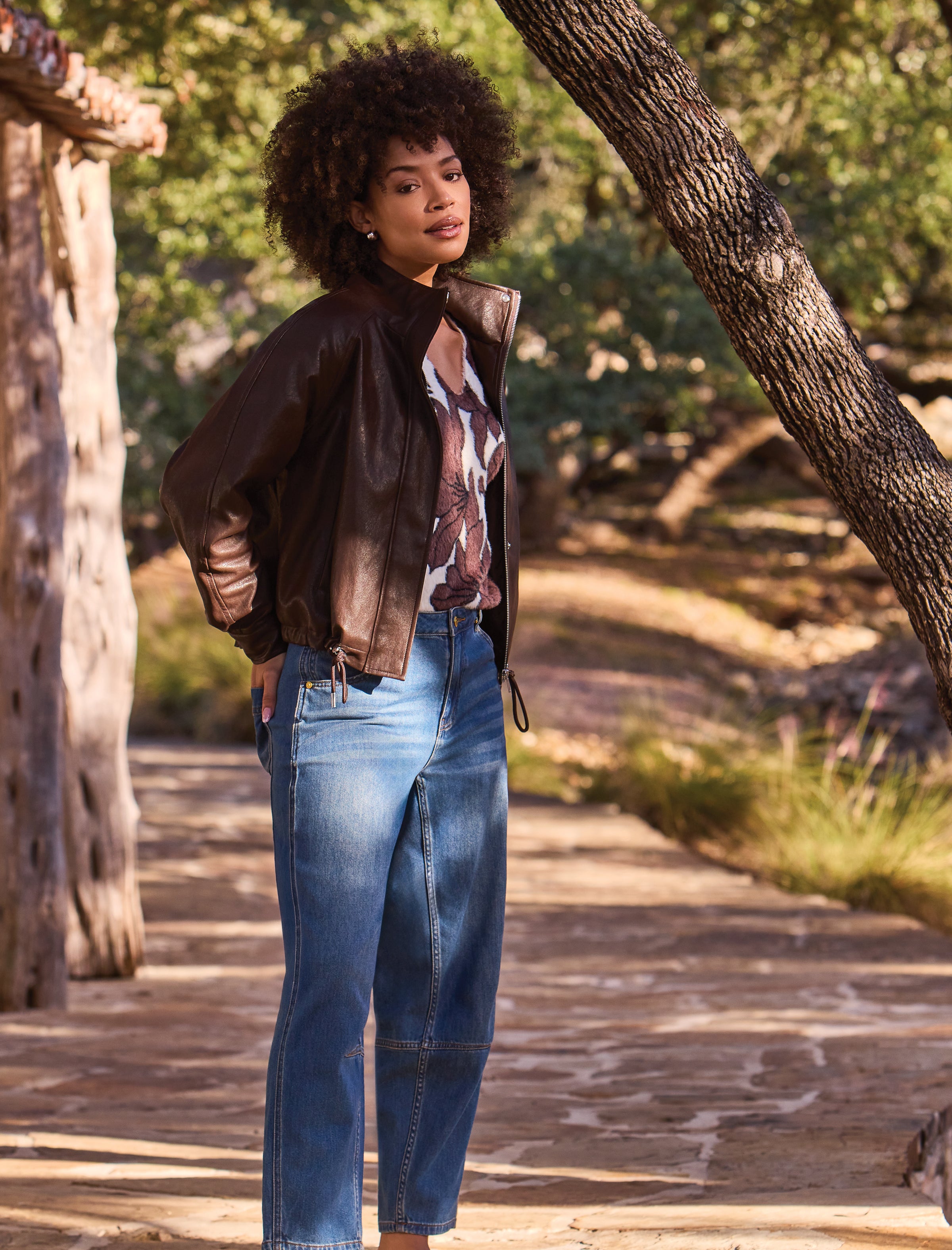 RELAXED MOCK NECK JACKET