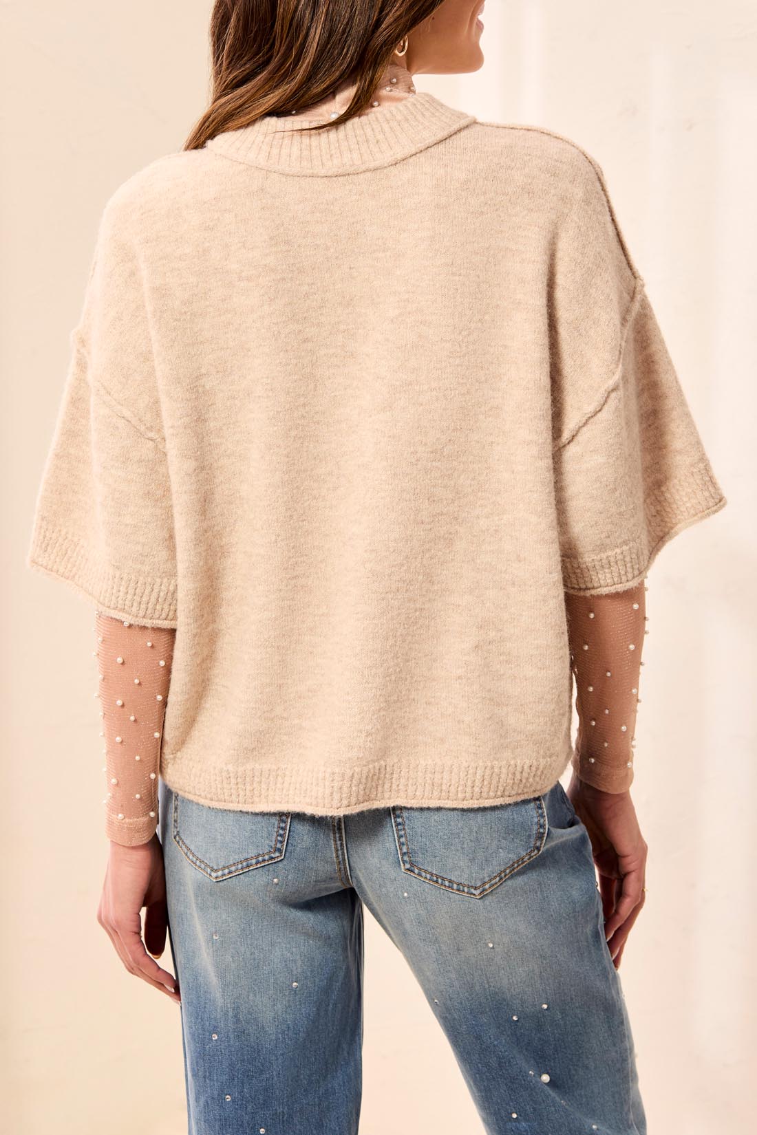 LOFTY ELBOW CREW NECK SWEATER