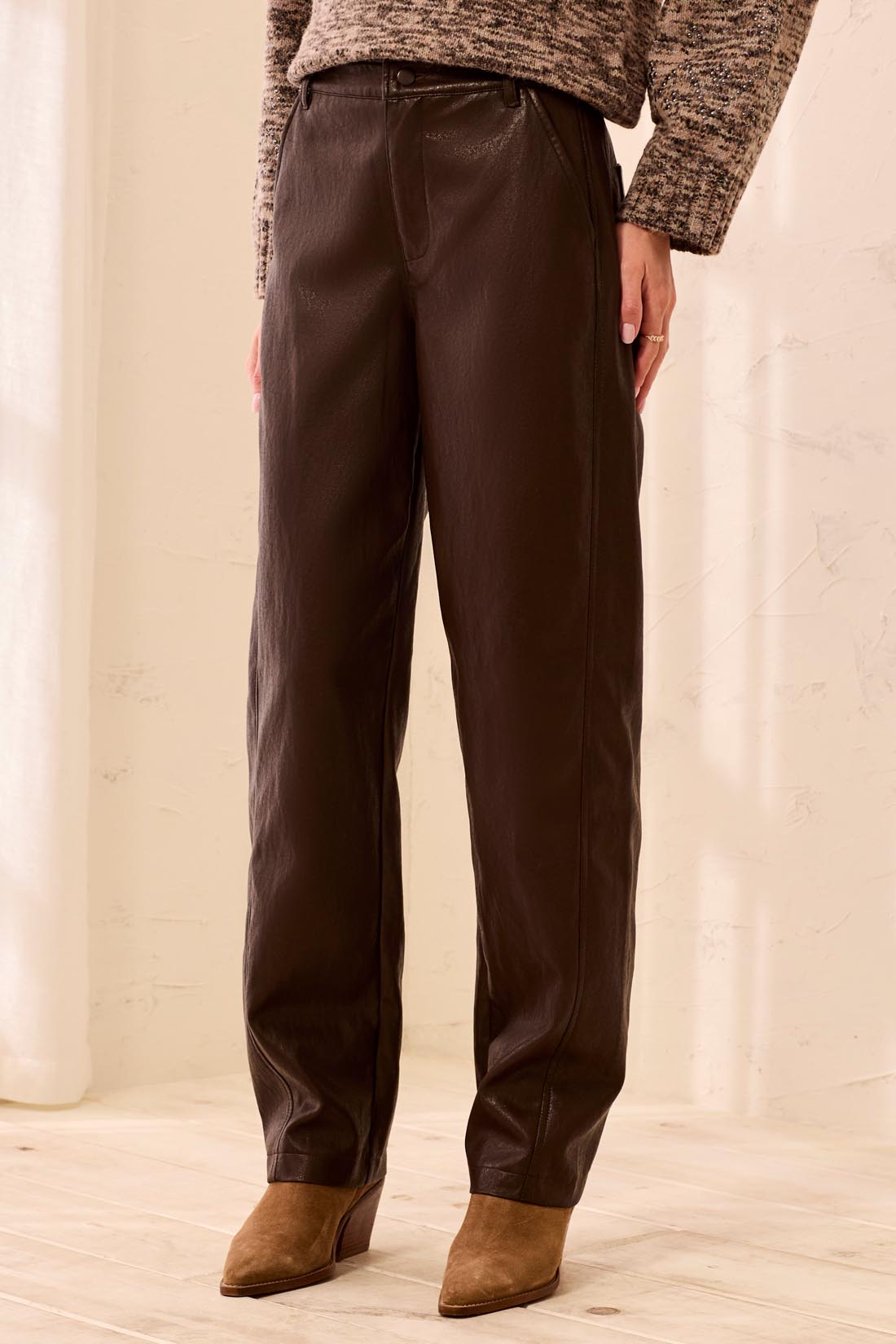 BARREL PANT FAUX LEATHER