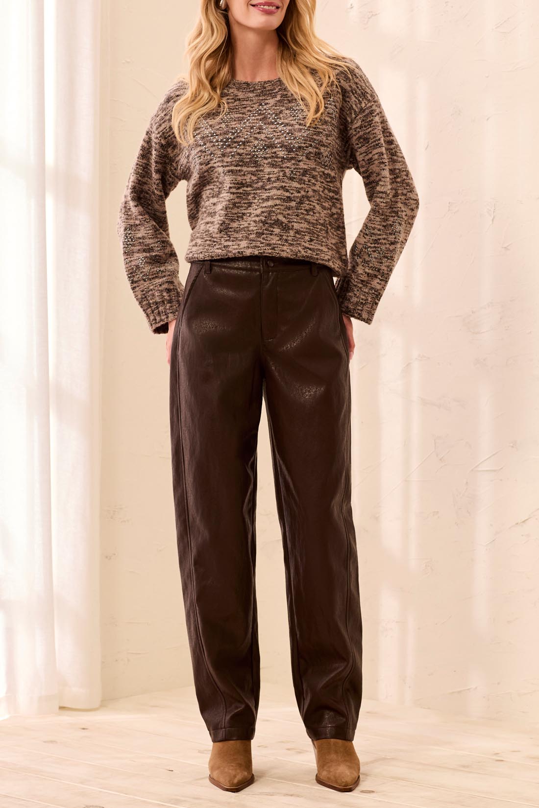 BARREL PANT FAUX LEATHER