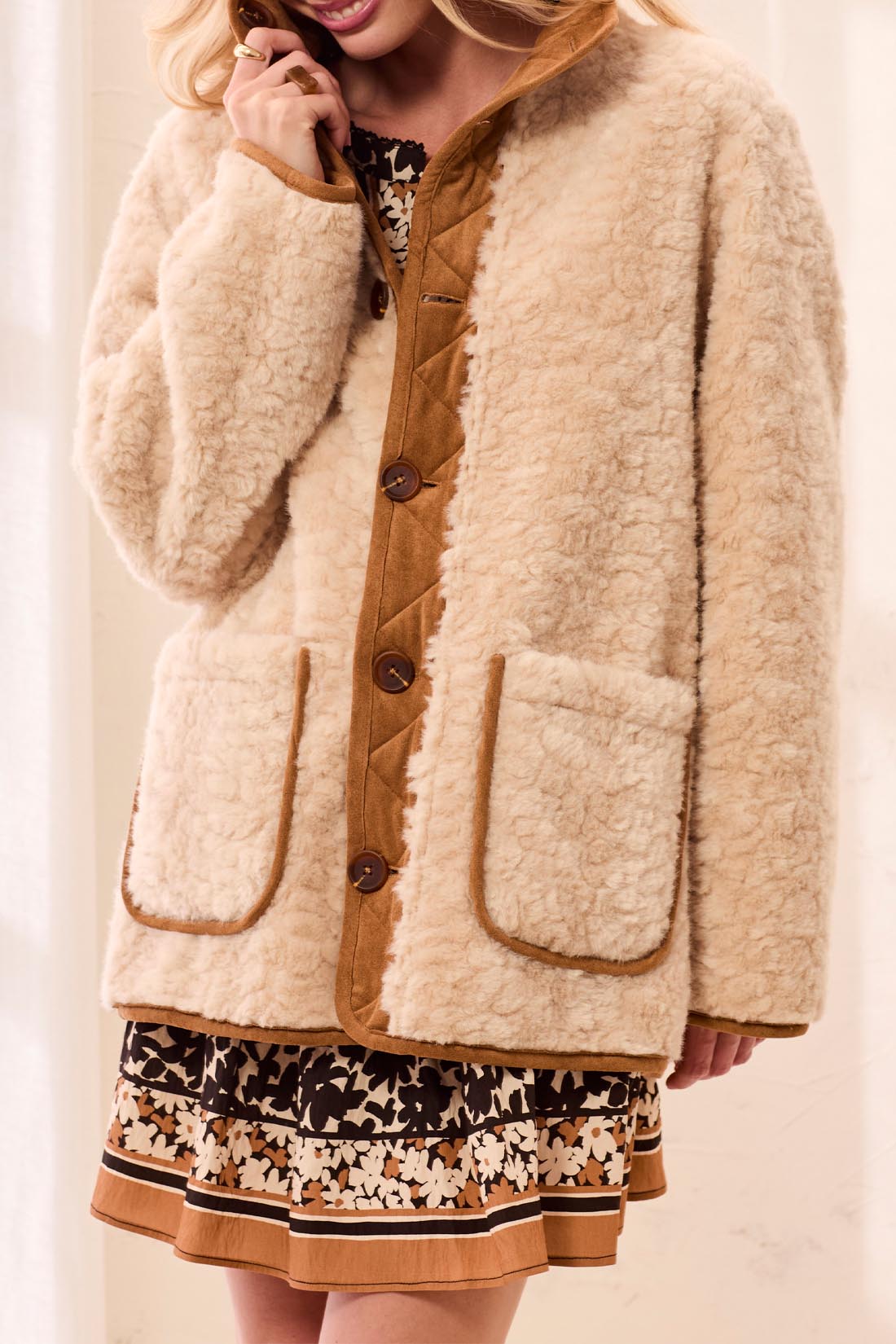 REVERSIBLE COAT-WALNUT