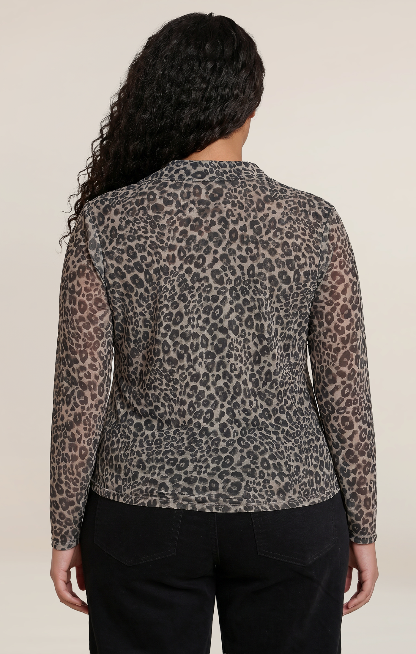 LEOPARD MESH SHIRT