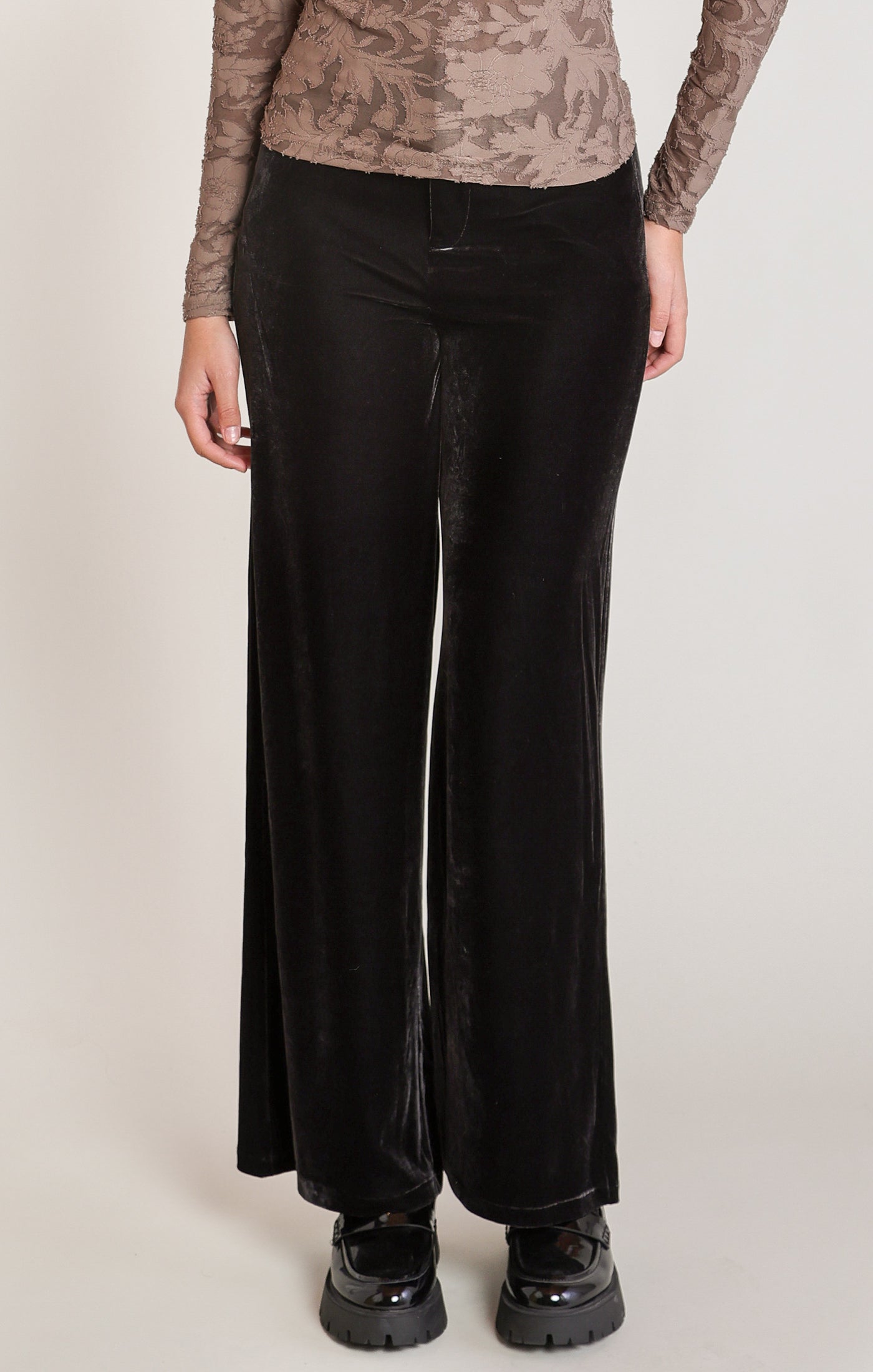 VELVET WIDE LEG PANT