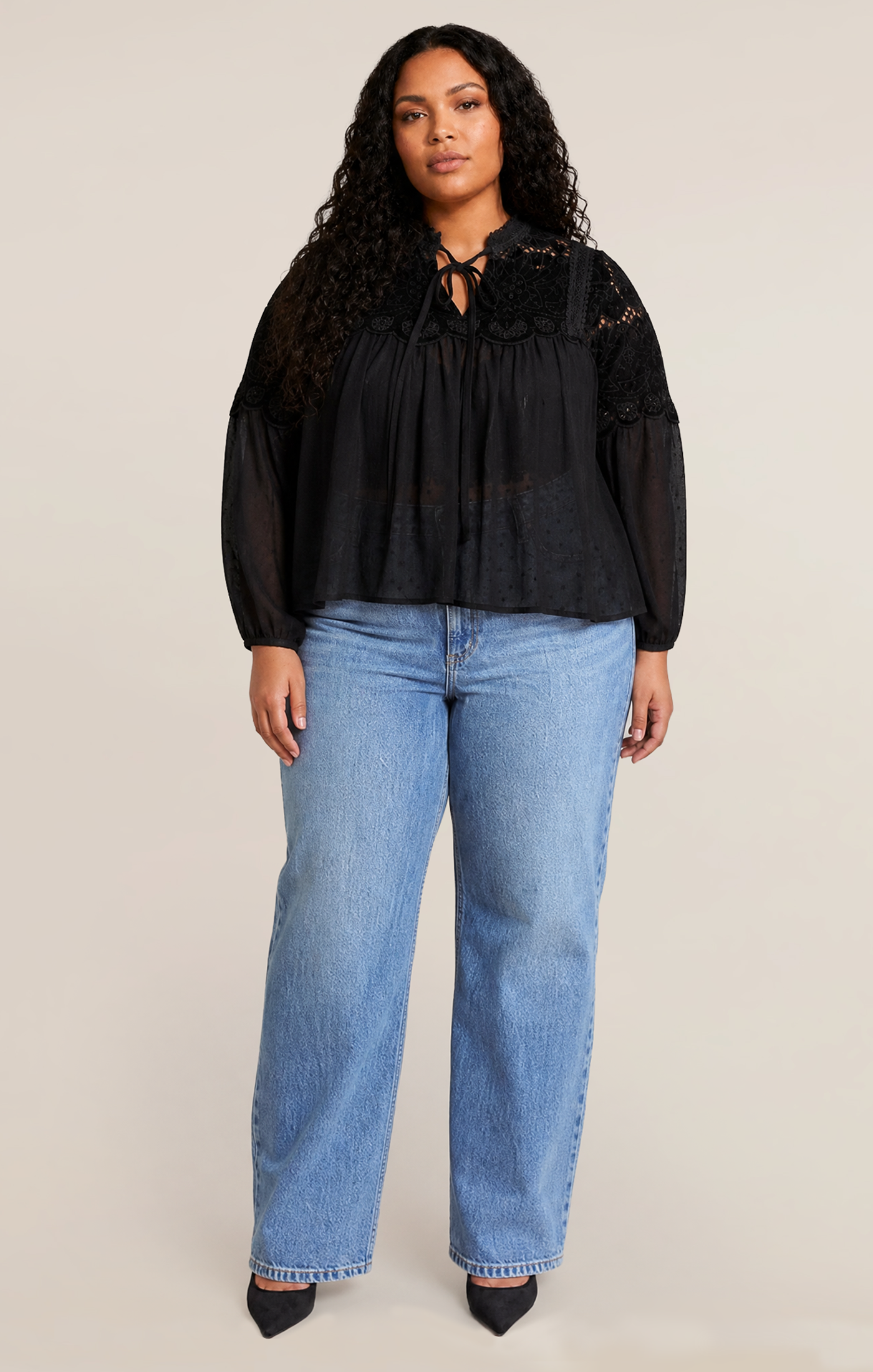 SHEER LACE BLOUSE