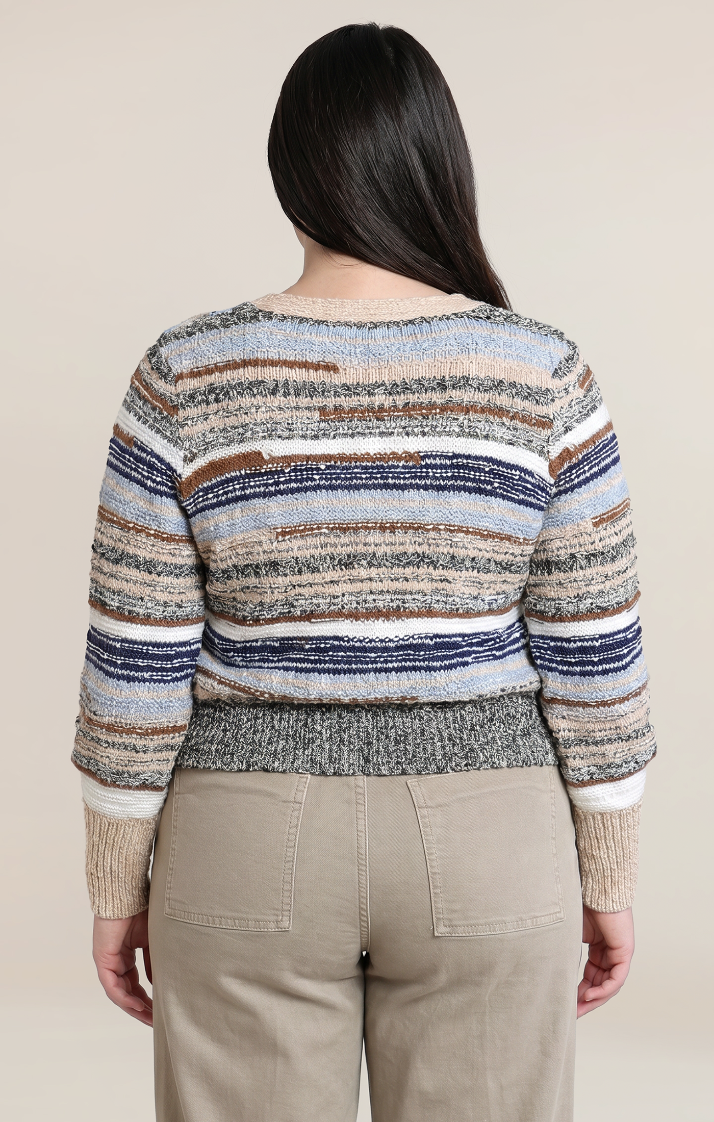 MELANGE STRIPED CARDIGAN