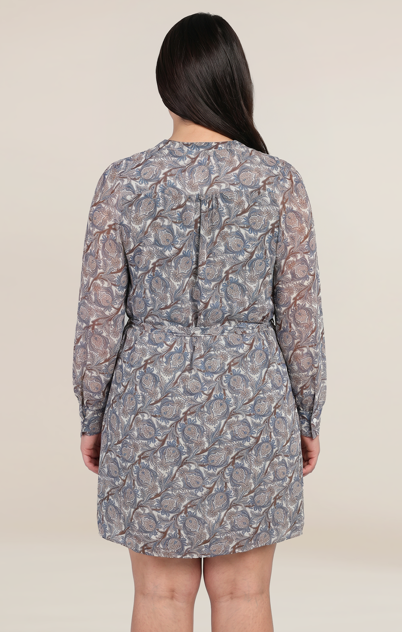 BELTED BUTTON DETAIL DRESS