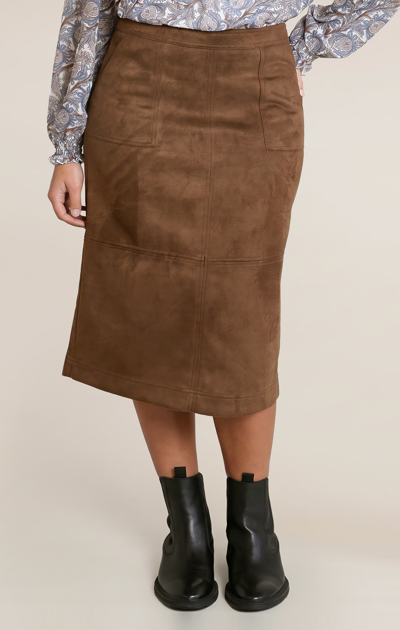 SUEDE MIDI SKIRT