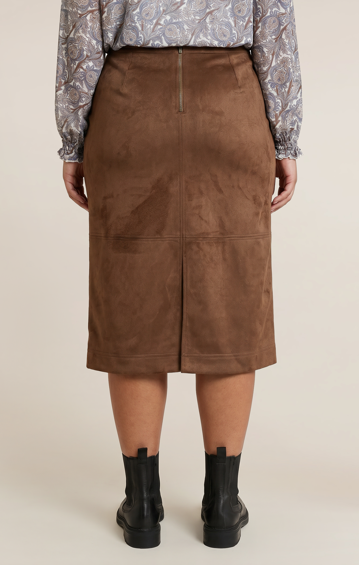 SUEDE MIDI SKIRT
