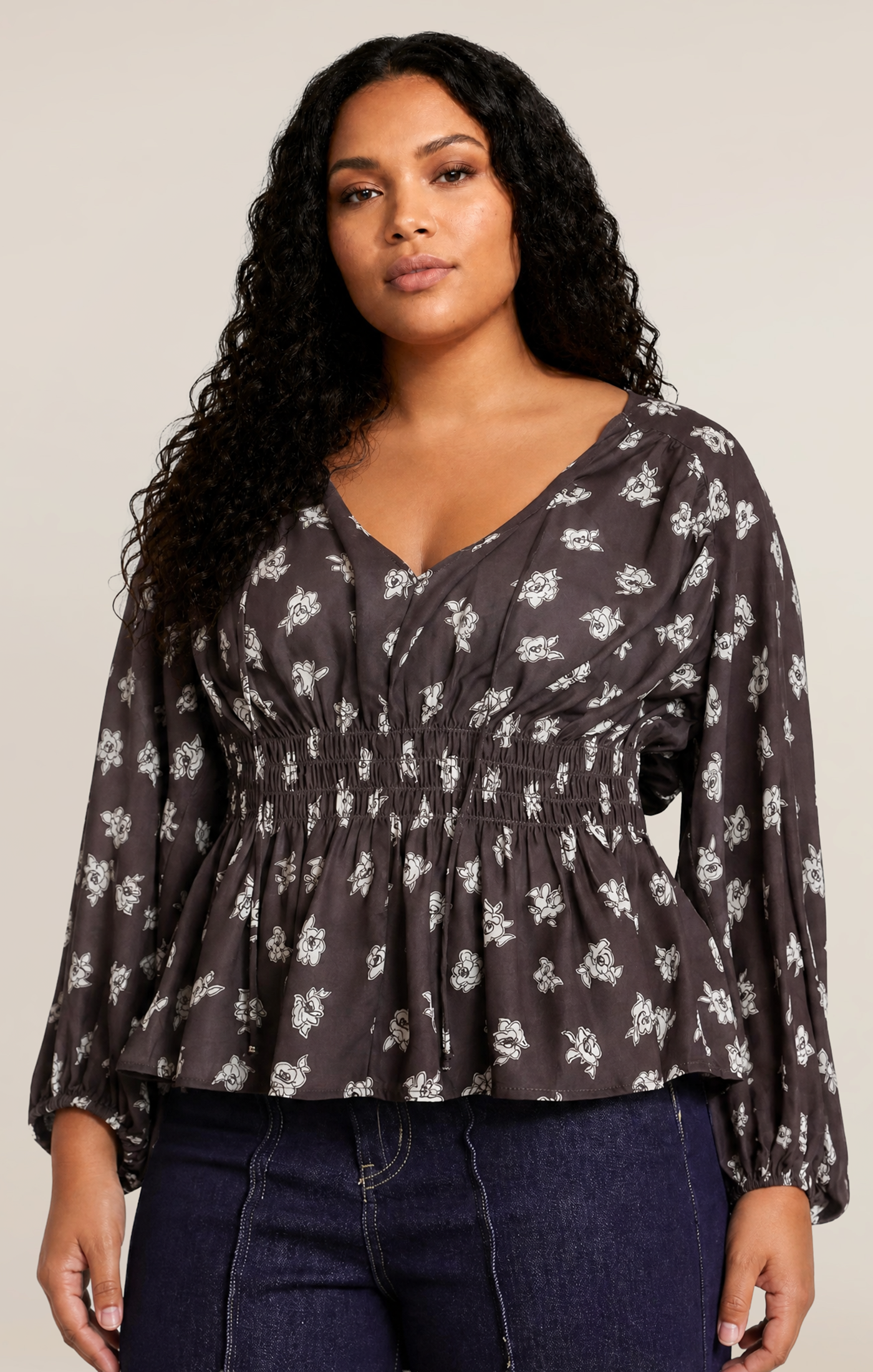 SMOCKED BLOUSE