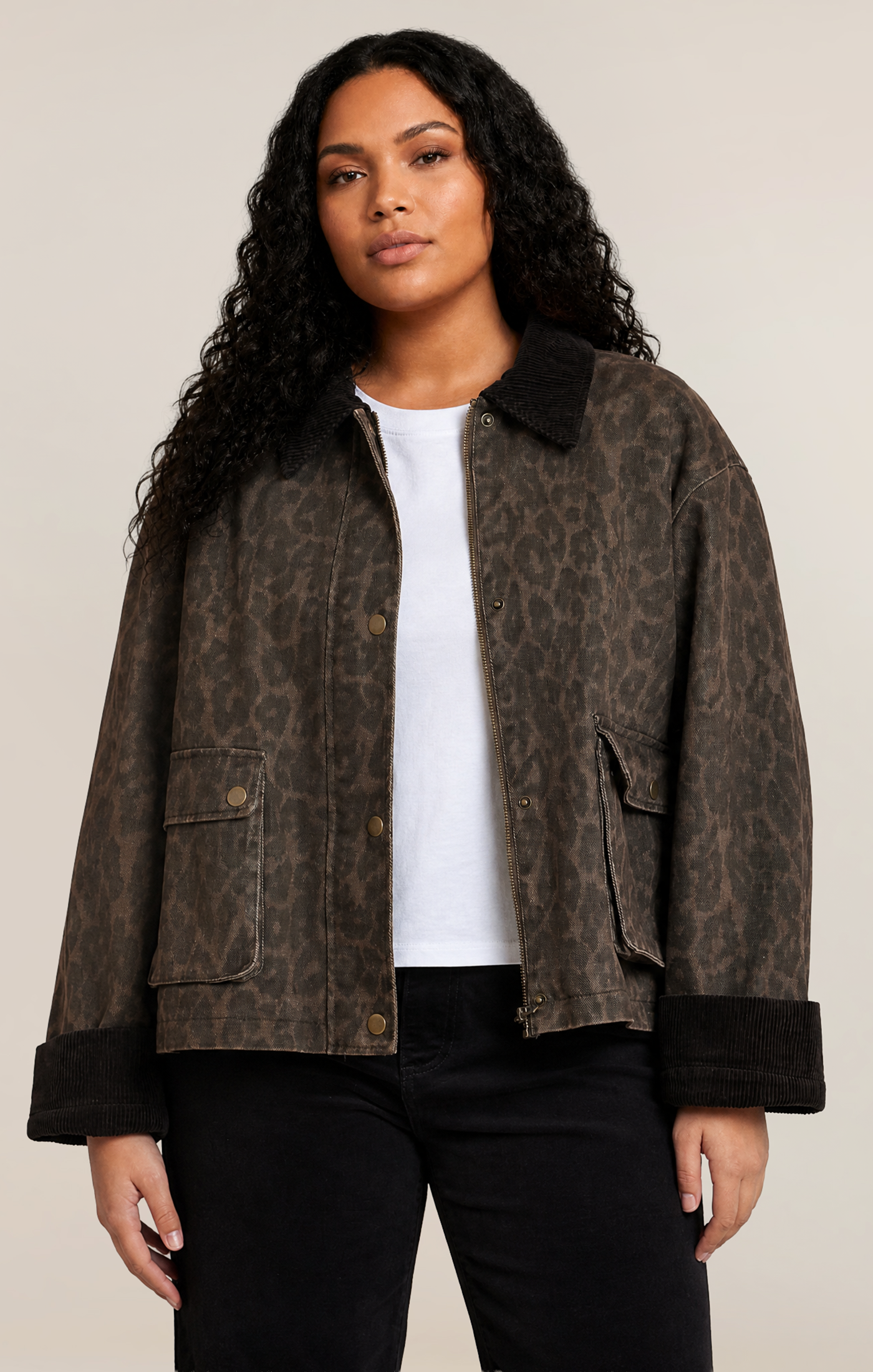 LEOPARD DENIM JACKET