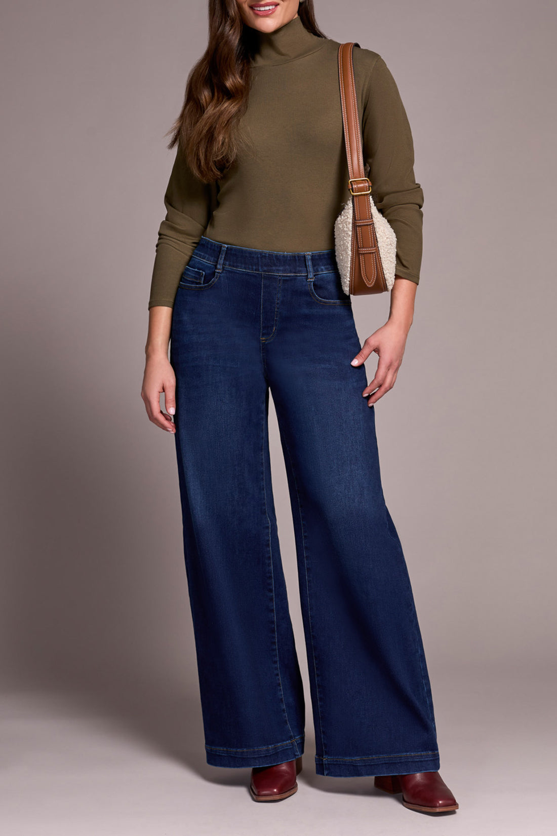 AUDREY PULL ON WIDE JEANS-DARKNIGHT