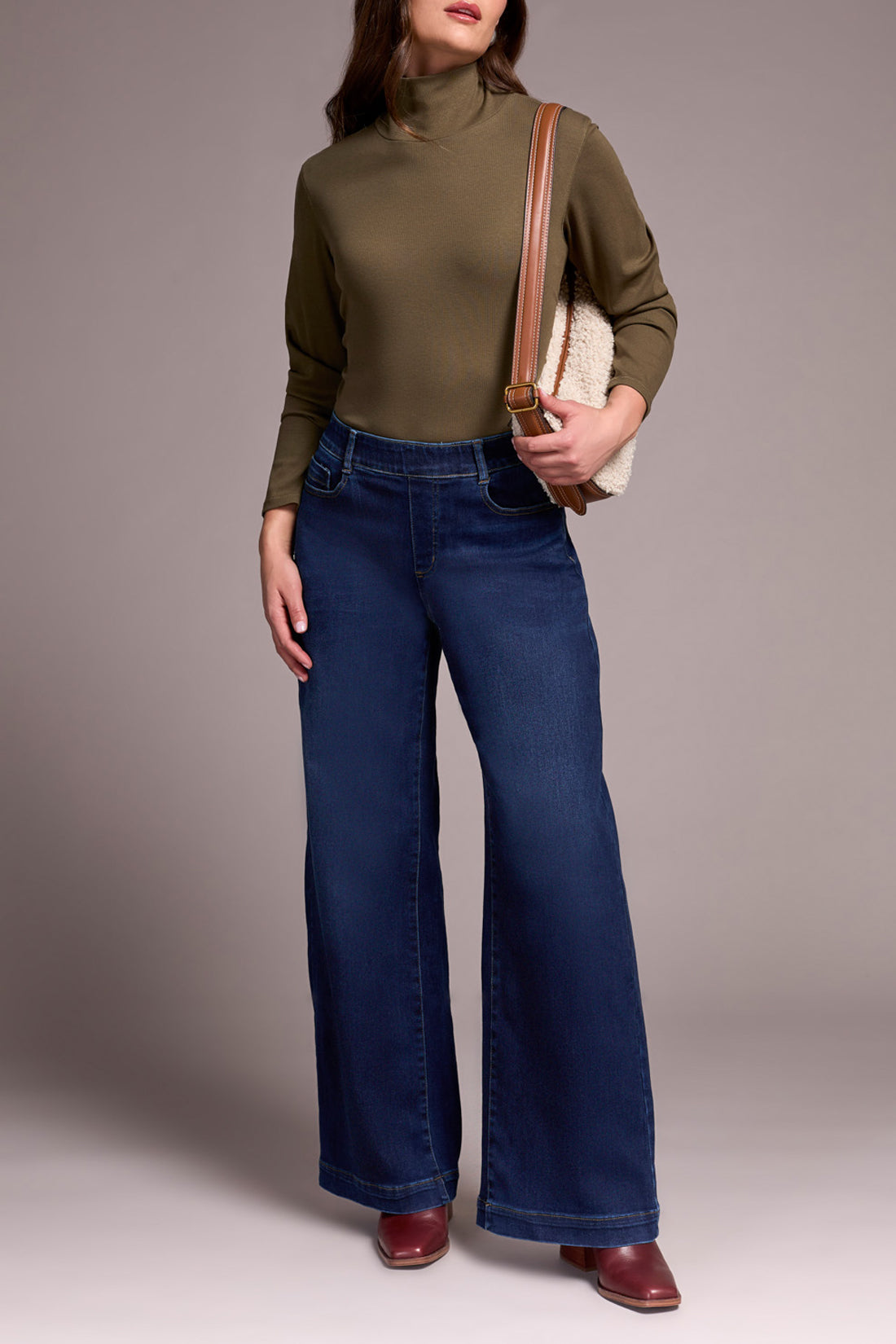 AUDREY PULL ON WIDE JEANS-DARKNIGHT