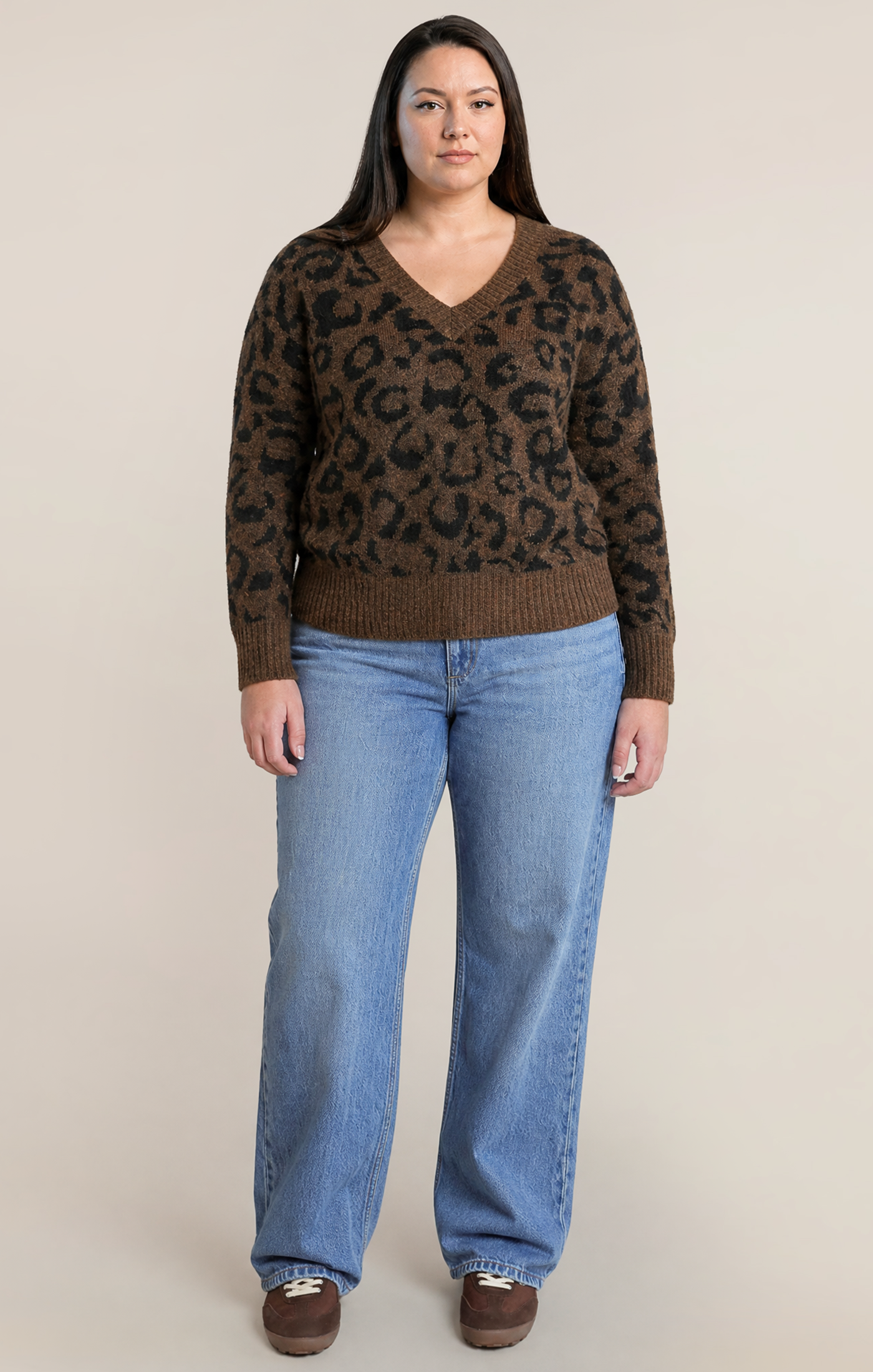 LEOPARD V-NECK SWEATER