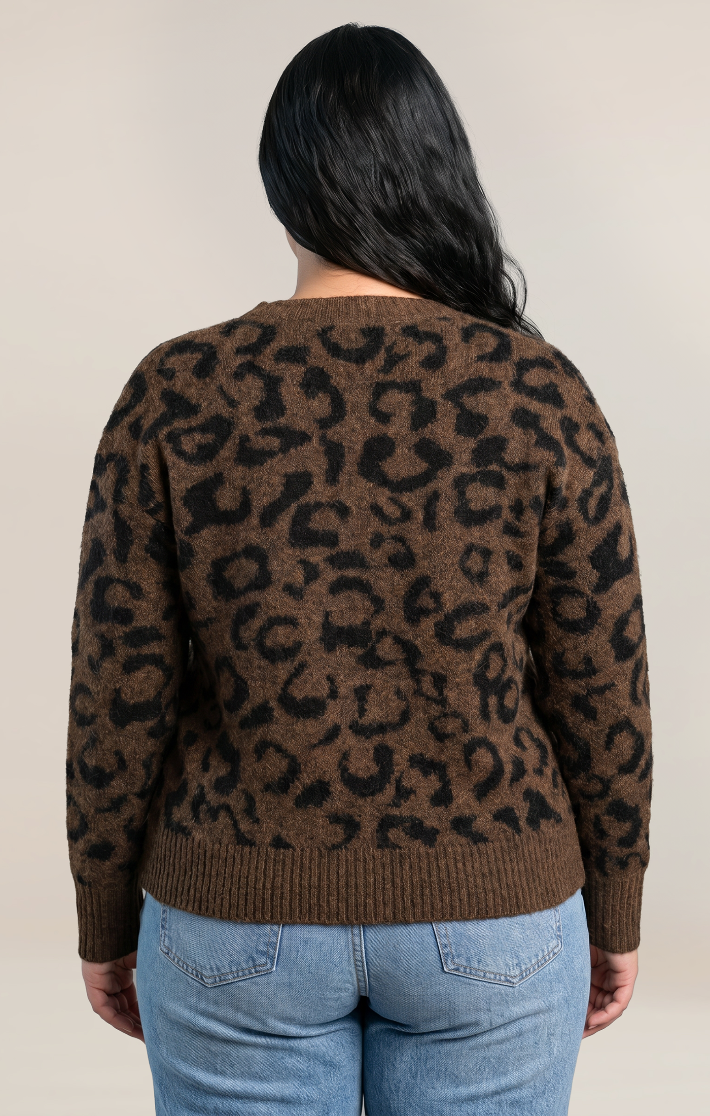 LEOPARD V-NECK SWEATER
