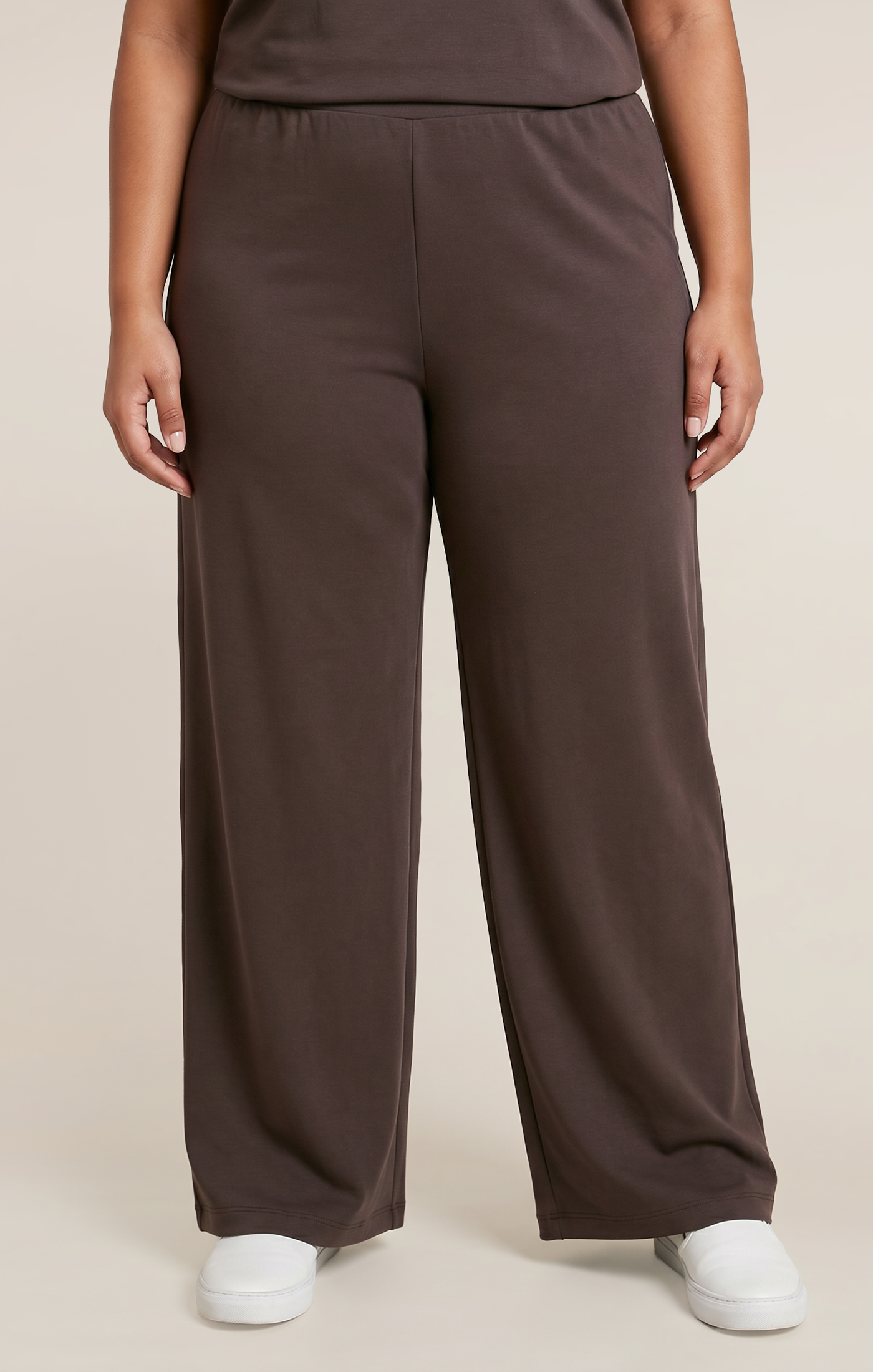 WIDE LEG PANT- BROWN