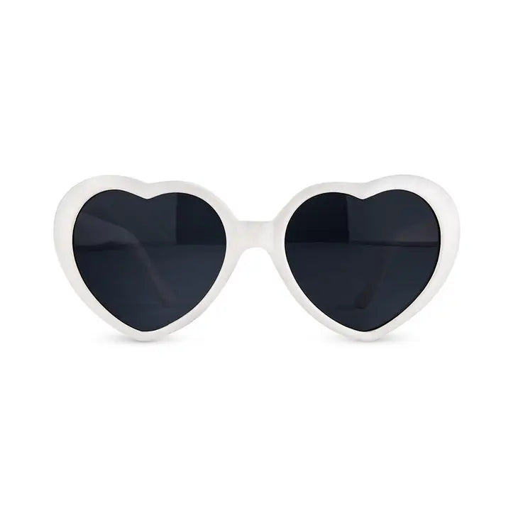 Womens Bachelorette Sunglasses - White Hearts