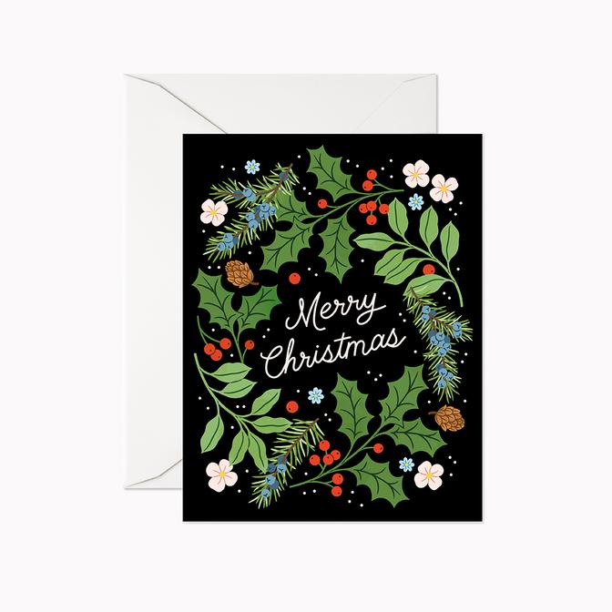 Merry Christmas Wreath Card