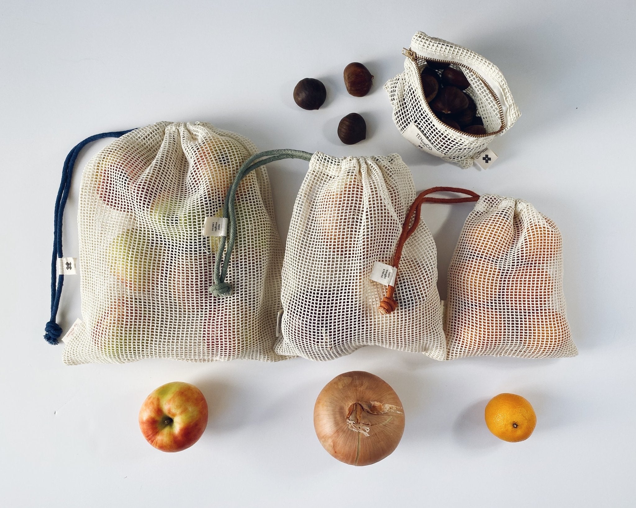 Produce Bag- Set of 3 Plus Zipped Pouch