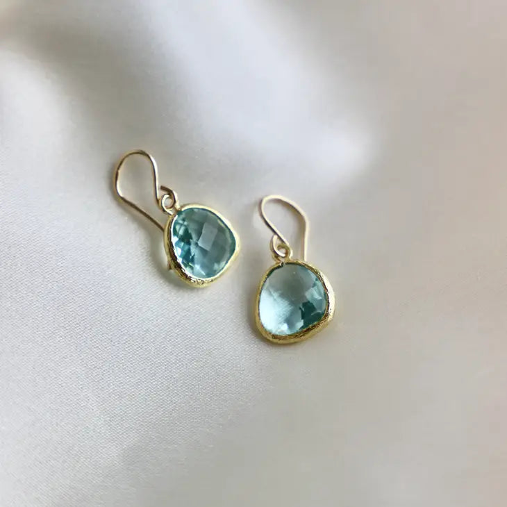 Aquamarine Bezel Earrings