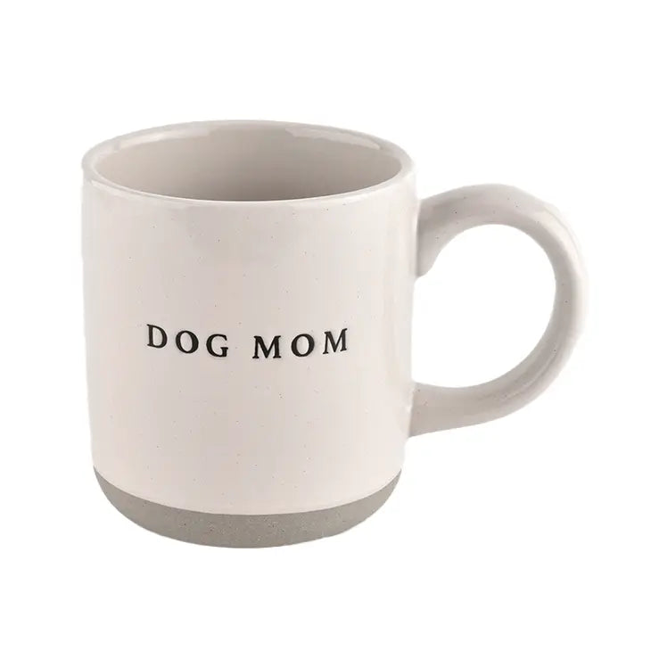 Dog Mom | Cream Stoneware Coffee Mug - 14 oz