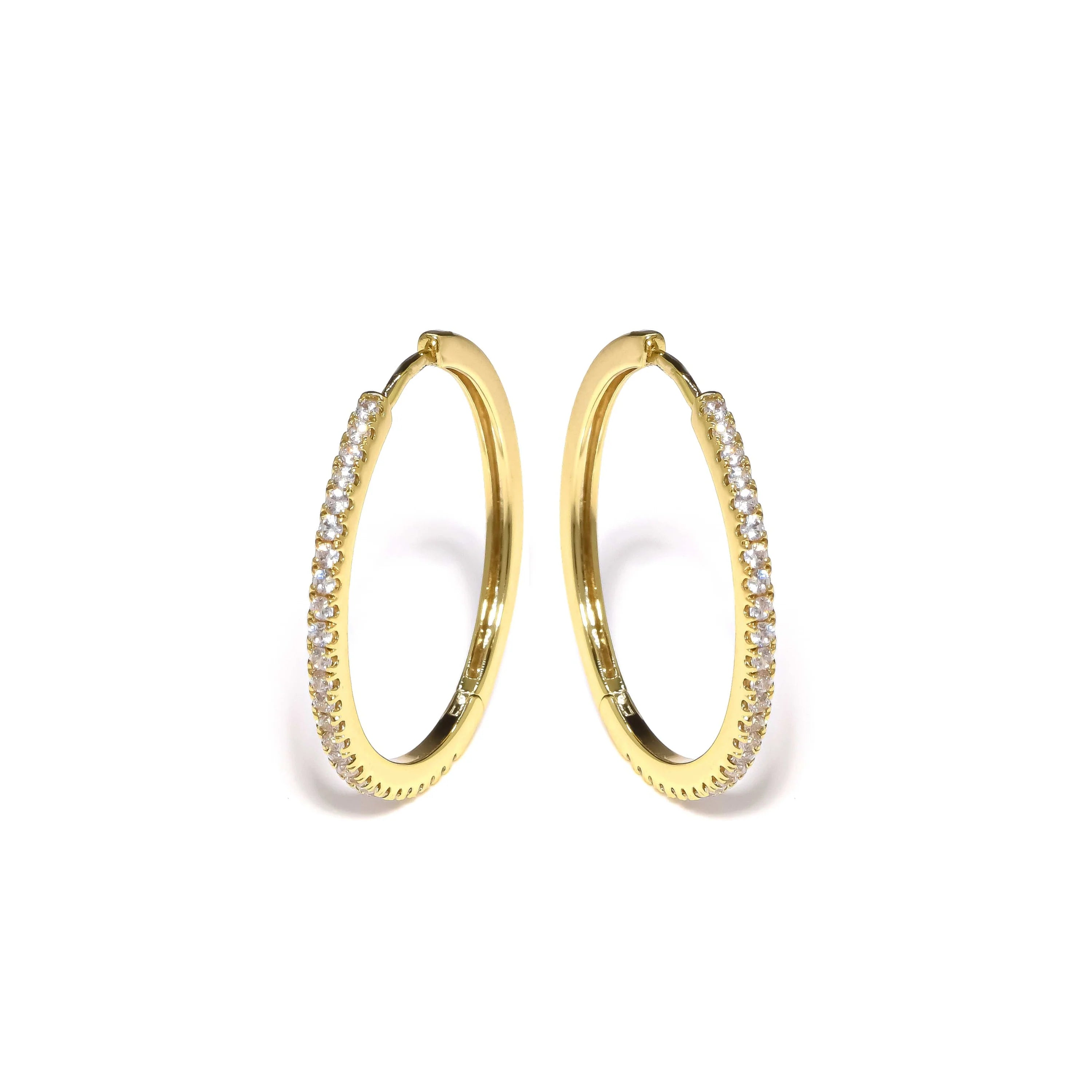 "Ethereal" CZ Hoop Earrings in Gold