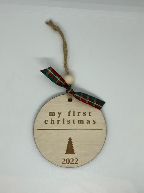 "My First Xmas" Wood Ornament