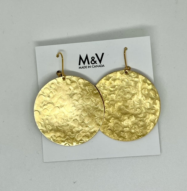 1 1/2" Flat Earrings | Brass