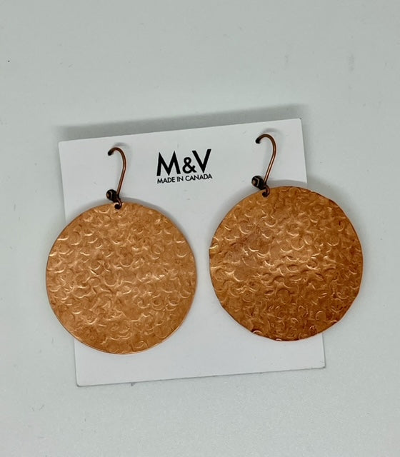 1 1/2" Flat Earrings | Copper