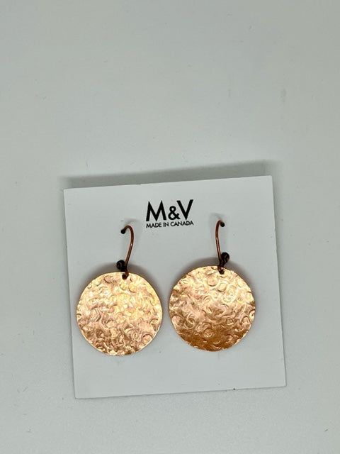 1" Flat Earrings | Copper