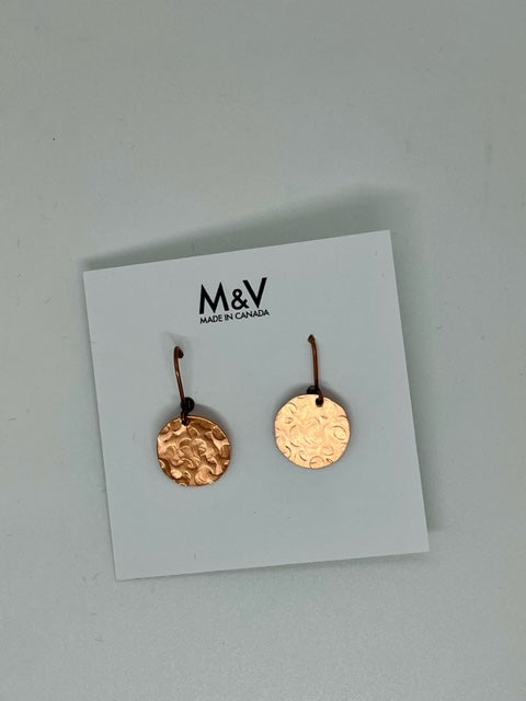 1/2" Flat Earrings | Copper