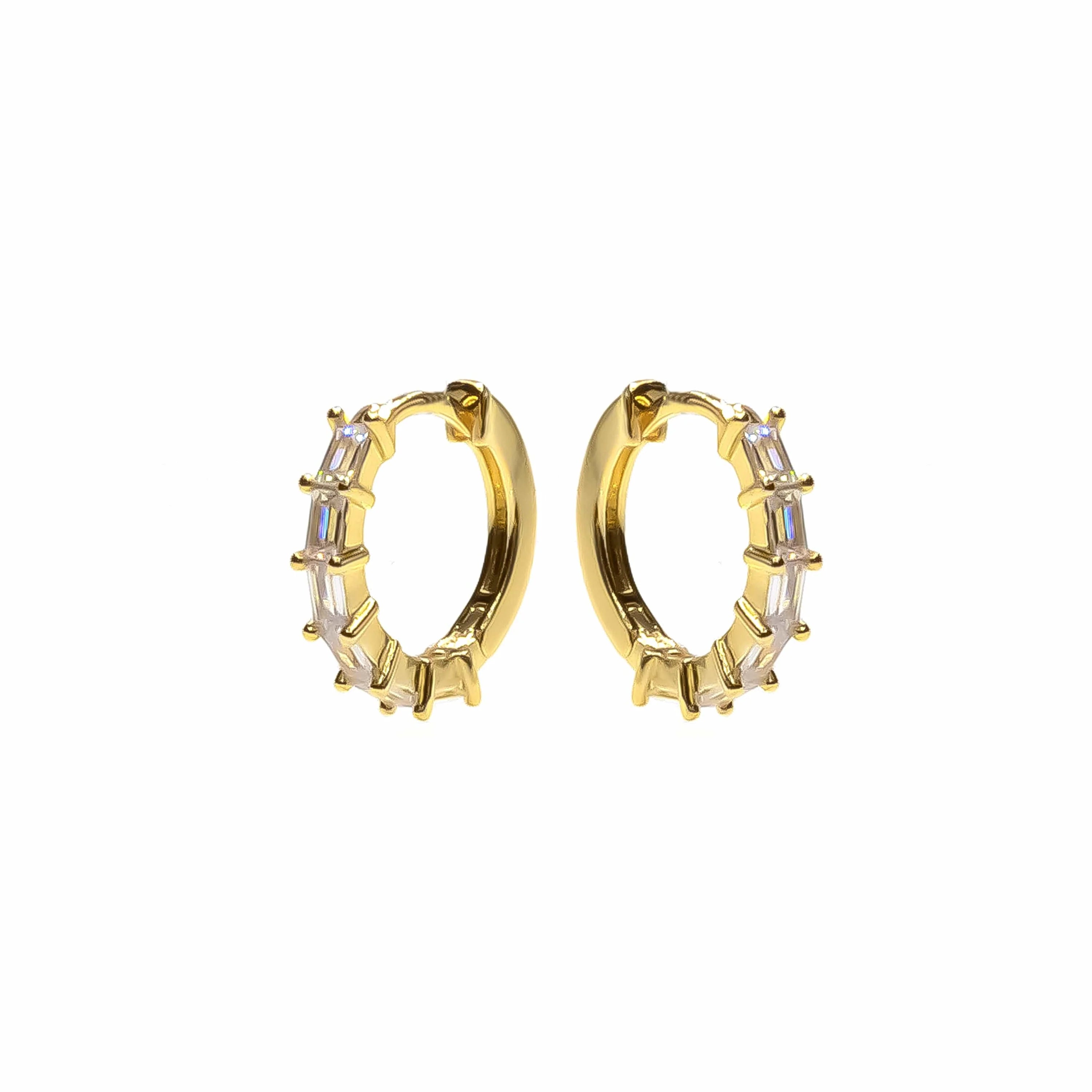 "Romantic" CZ Hoop Earrings | Gold