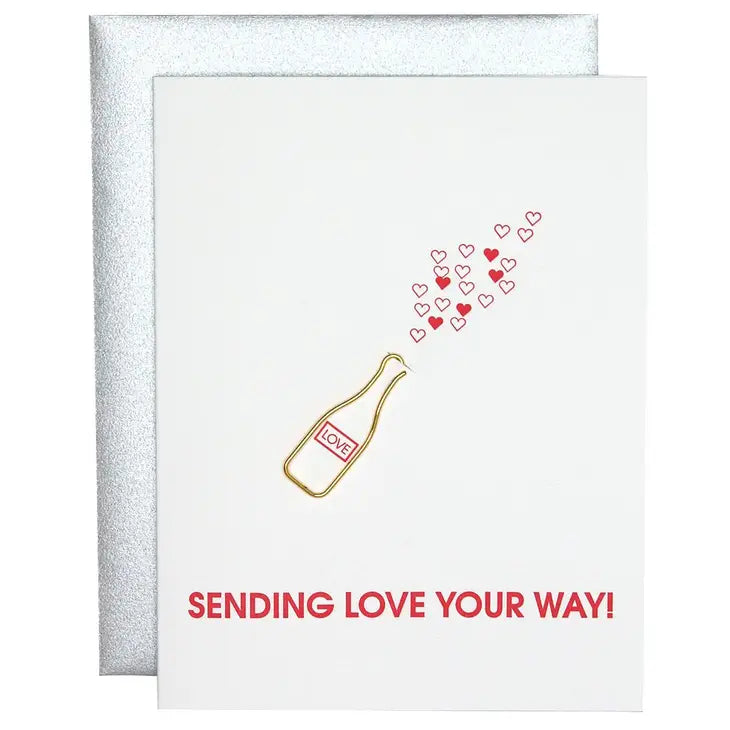 Sending Love Your Way Paper Clip | Letterpress Card