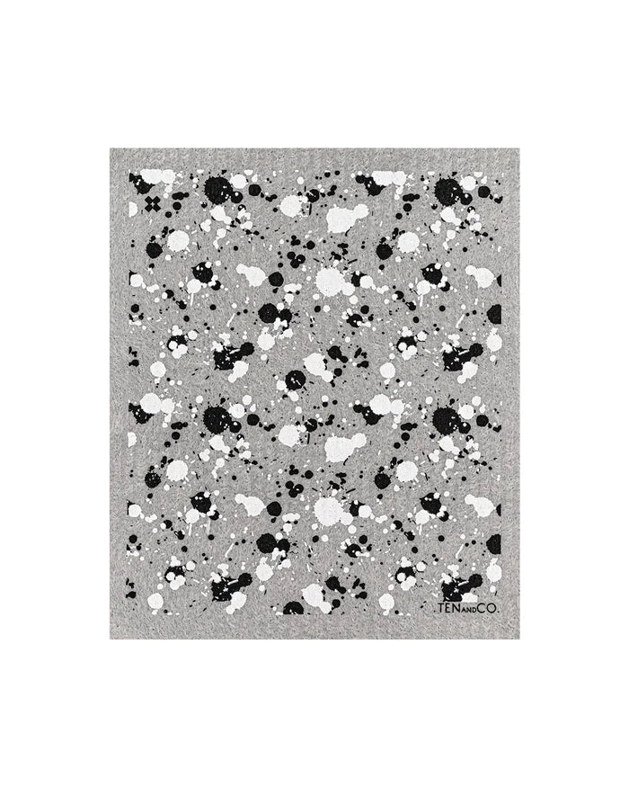 Splatters Neutrals on Grey Sponge Cloth
